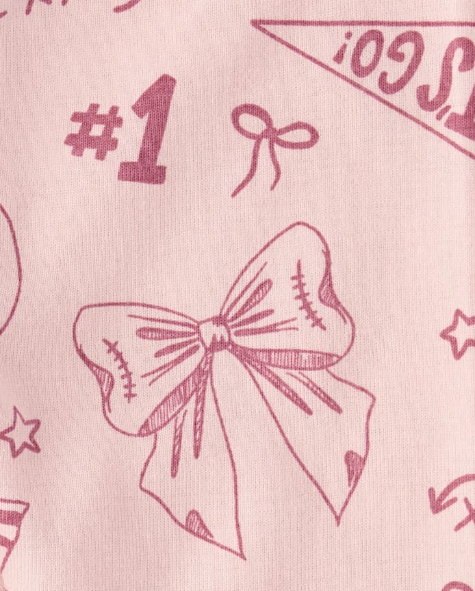 Baby And Toddler Girls Game Day Snug Fit Cotton Pajamas