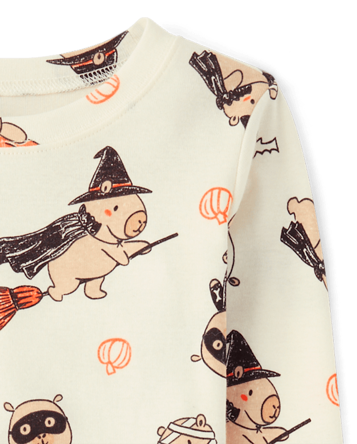 Kids Halloween Capybara Snug Fit Cotton Pajamas