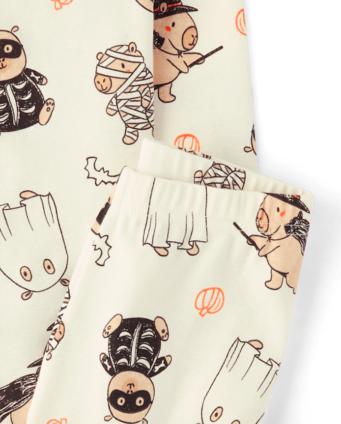 Kids Halloween Capybara Snug Fit Cotton Pajamas