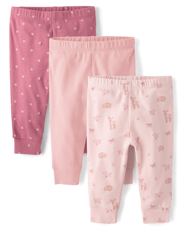 Baby Girls Deer Pants 3-Pack