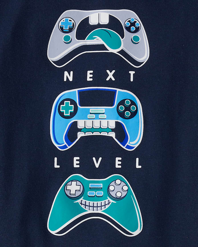 Boys Glow Video Game Controller Snug Fit Cotton Pajamas