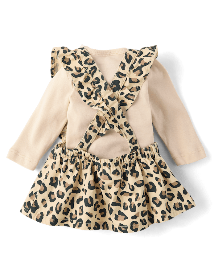 Baby Girls Leopard Skirtall 2-Piece Outfit Set