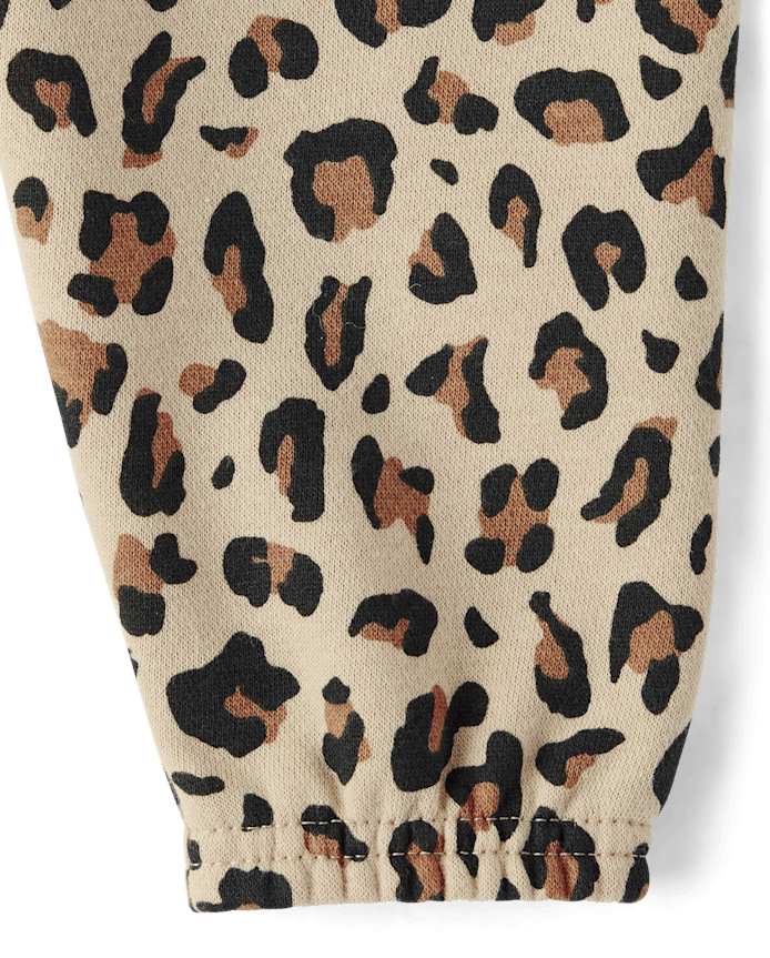 Baby Girls Leopard Premium Fleece 2-Piece Outfit Set