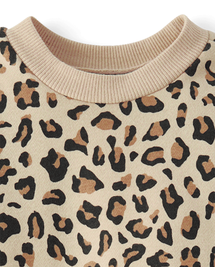 Baby Girls Leopard Premium Fleece 2-Piece Outfit Set
