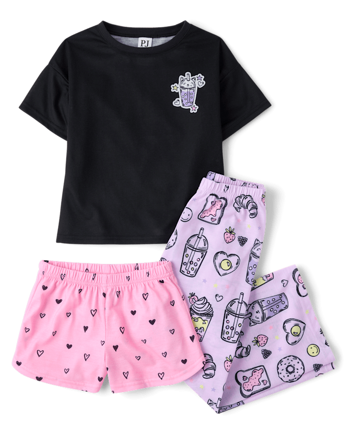 Girls Snack 3-Piece Pajama Set