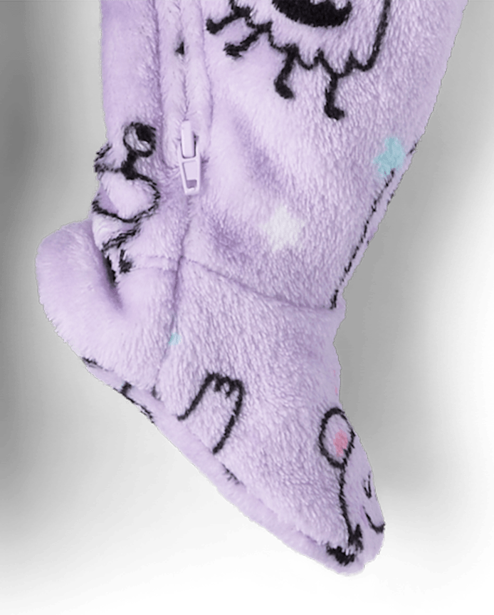Baby And Toddler Girls Monster Footed One Piece Pajamas - Cozy Fleece