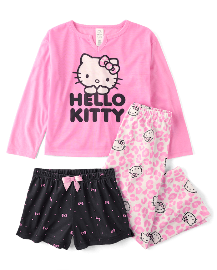 Girls Hello Kitty® Leopard 3-Piece Pajama Set