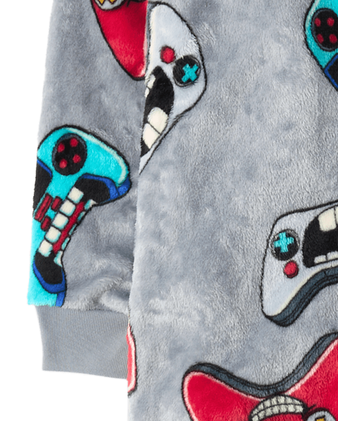 Boys Video Game One Piece Pajamas - Cozy Fleece