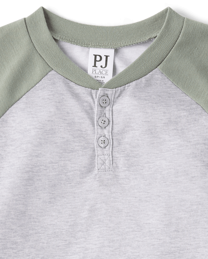 Boys Camo Henley Pajamas
