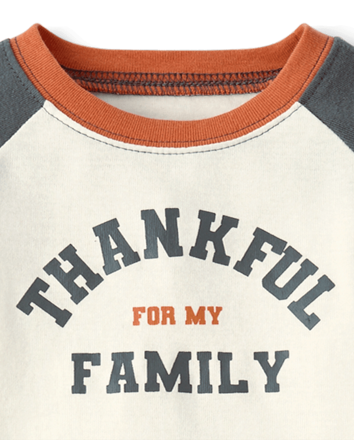 Baby And Toddler Matching Family Thankful Cotton Fleece Pajamas
