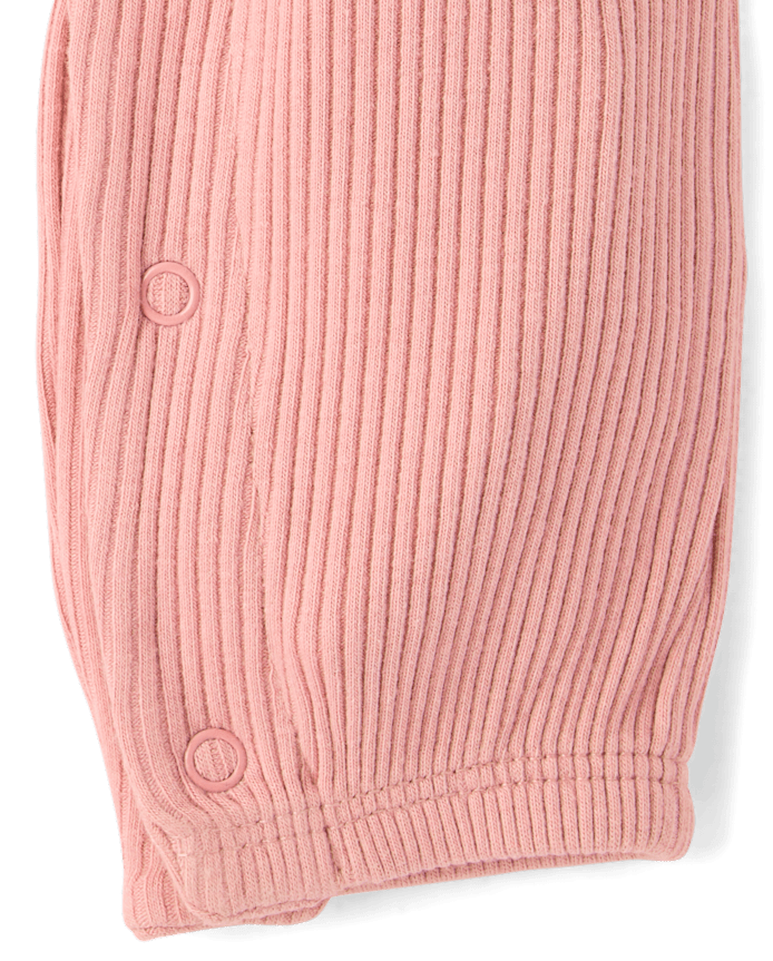 Baby Girls Ribbed Flutter Romper