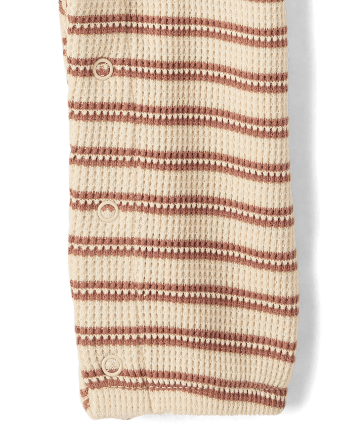 Baby Boys Striped Thermal Henley Romper