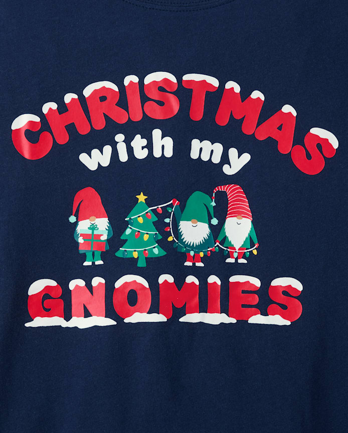 Adult Matching Family Christmas Gnomies Cotton And Dream Fleece Pajamas