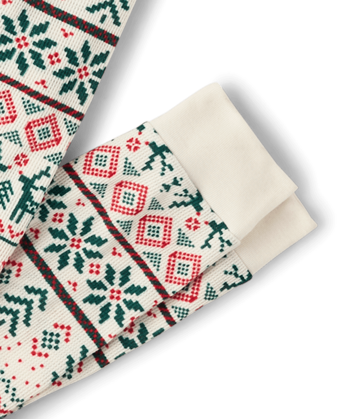 Mens Matching Family Christmas Fairisle Thermal Henley Pajamas