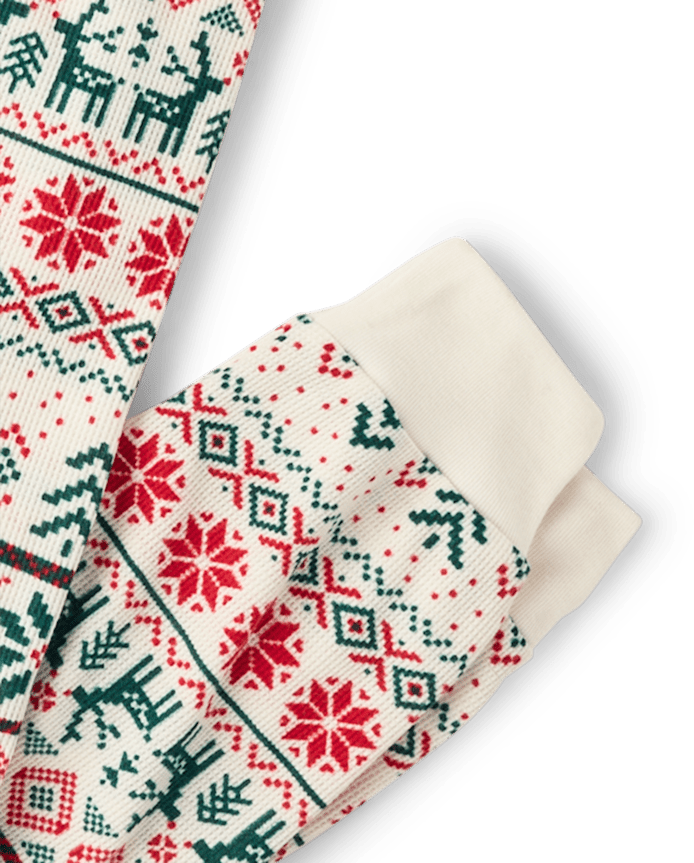 Womens Matching Family Christmas Fairisle Thermal Henley Pajamas