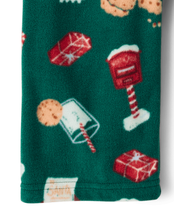 Baby And Toddler Matching Family Santa Letter Dream Fleece Button Front Pajamas