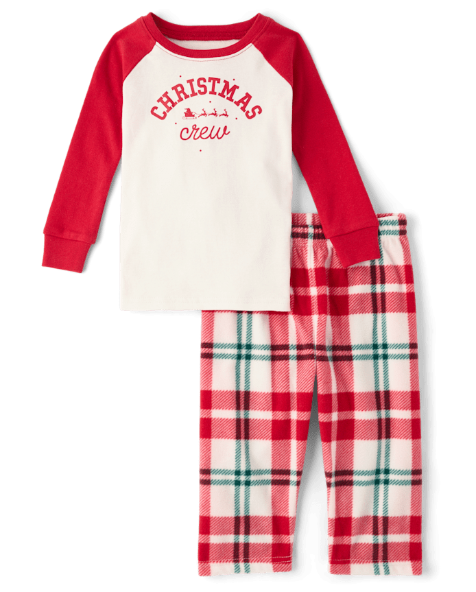 Baby And Toddler Matching Family Christmas Crew Cotton Dream Fleece Pajamas