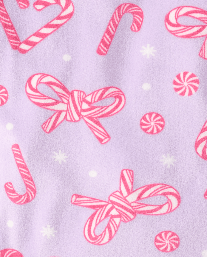 Baby And Toddler Girls Matching Family Candy Cane Velour Pajamas
