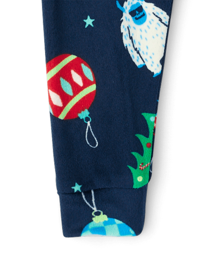 Baby And Toddler Boys Christmas Ornament Velour Pajamas