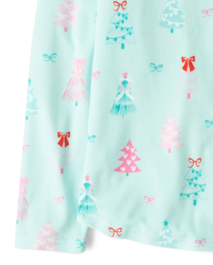 Womens Mommy And Me Christmas Tree Velour Button Front Pajamas