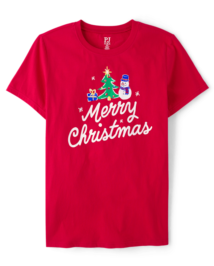 Adult Matching Family Merry Christmas Pajama Top