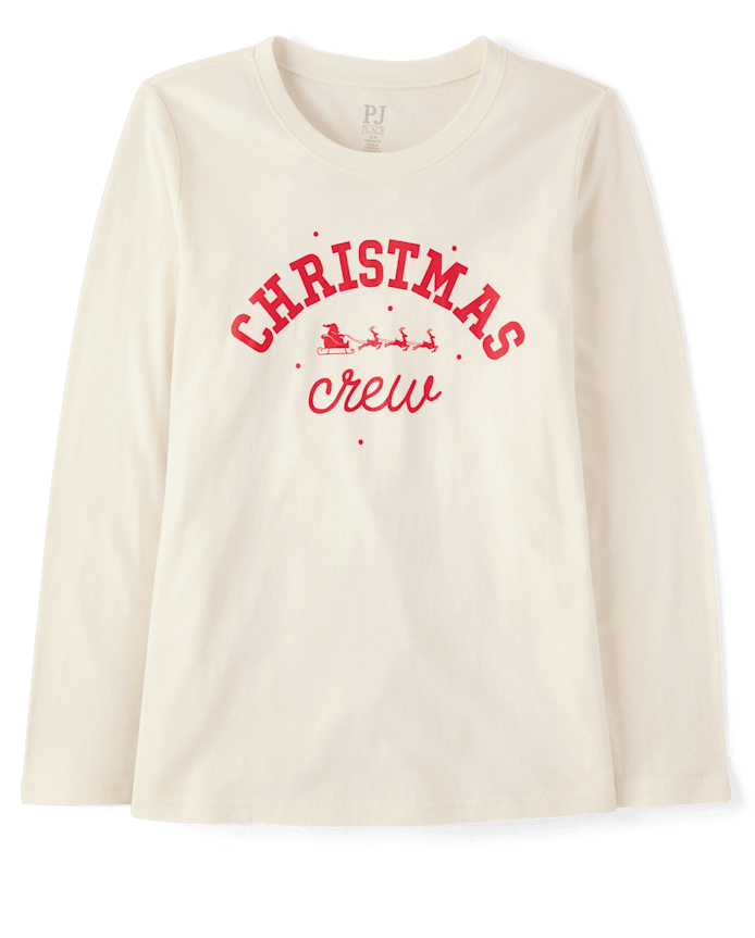 Womens Matching Family Christmas Crew Pajama Top