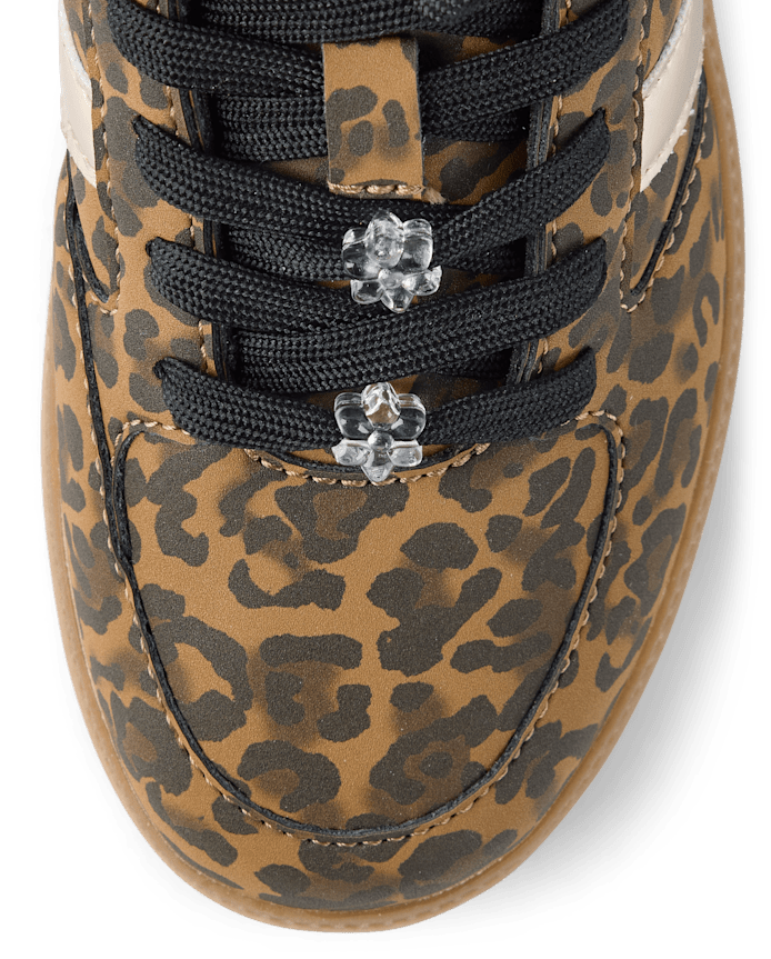 Girls Leopard Low Top Sneakers
