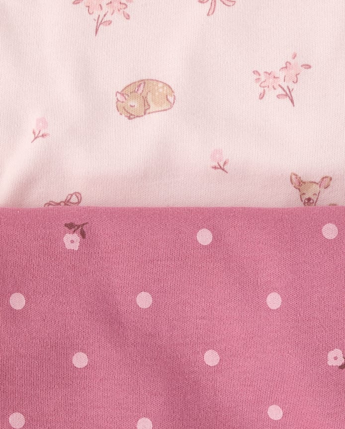 Baby Girls Embroidered Deer Bib 3-Pack