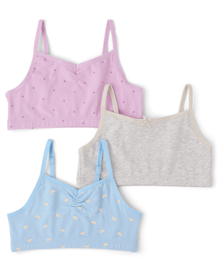 Lot de 3 brassières à pois pour filles