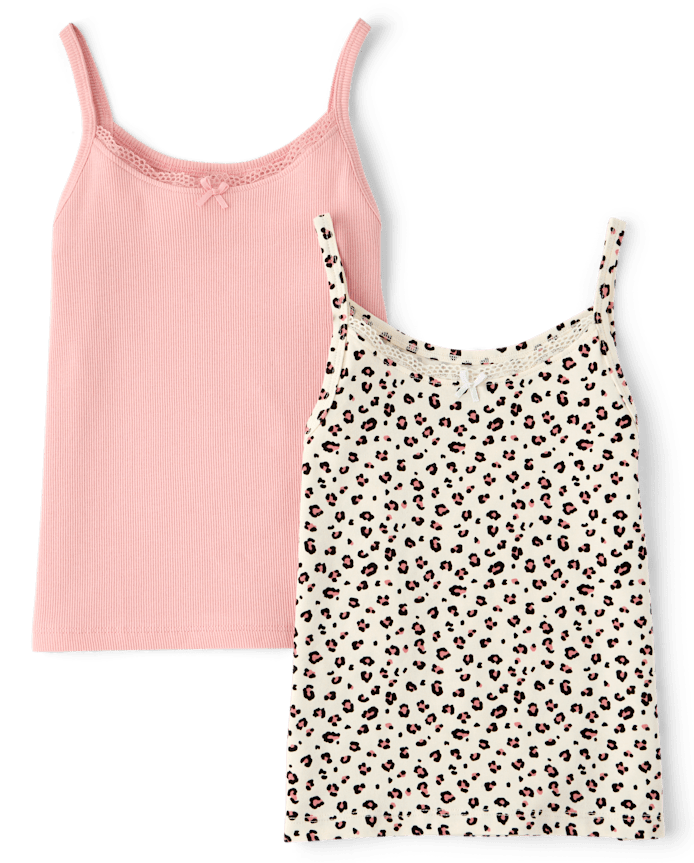 Lot de 2 débardeurs léopard pour filles