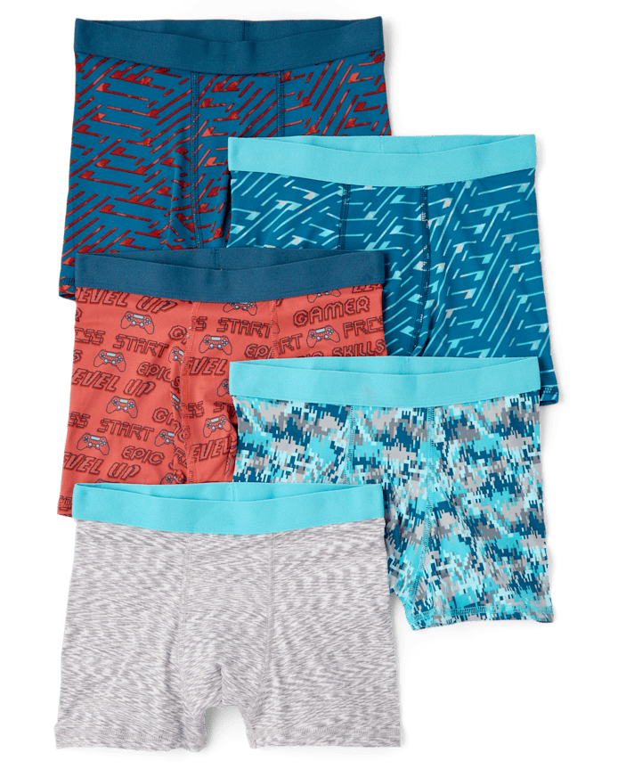 Boys Video Game Performance Boxer Brief Underwear 5-Pack