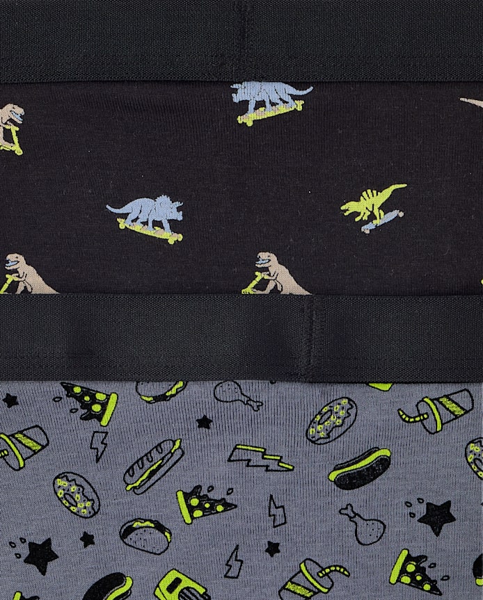 Boys Dino Skateboard Boxer Brief Underwear 5-Pack