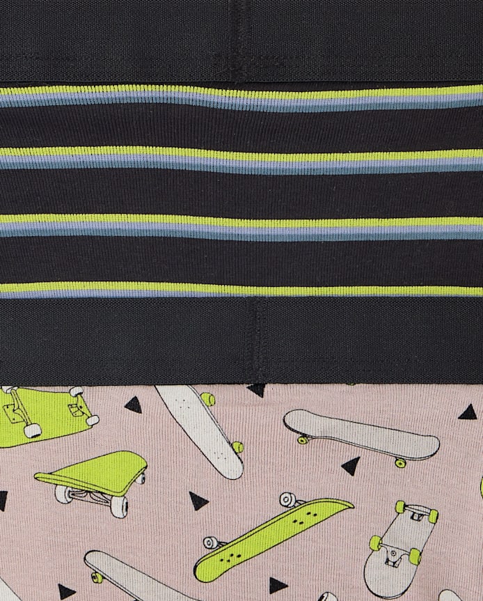 Lot de 5 boxers pour garçons, motif dinosaure skateboard