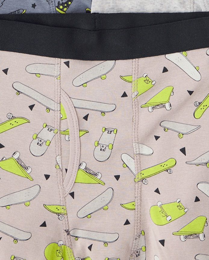 Lot de 5 boxers pour garçons, motif dinosaure skateboard