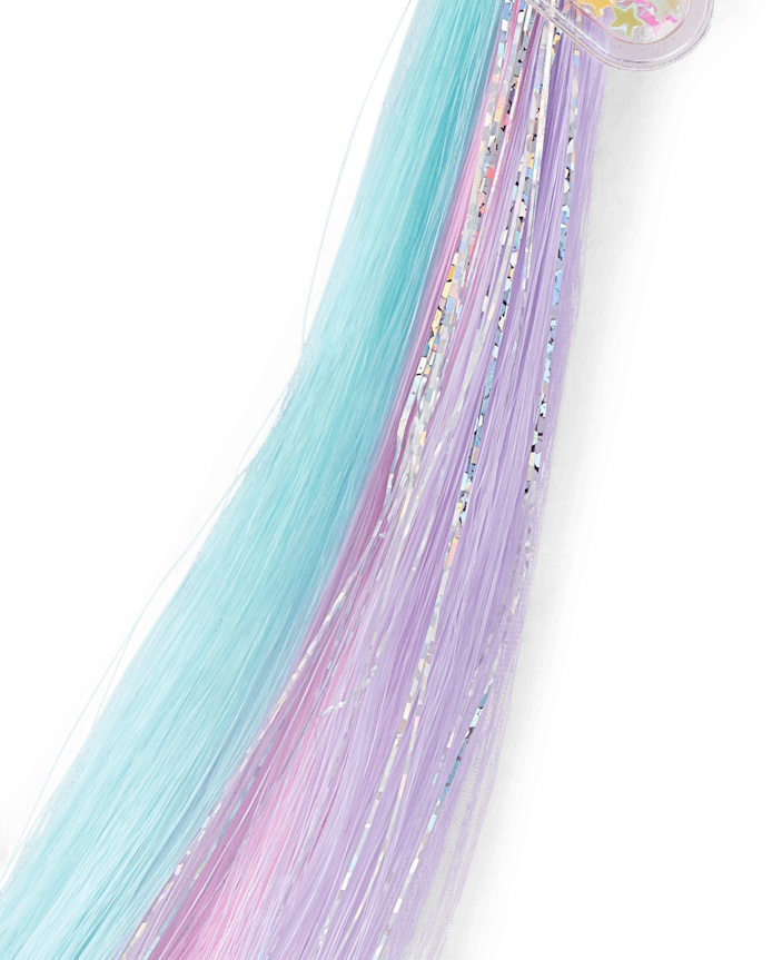 Girls Shakey Star Faux Hair Extension Hair Clip 2-Pack