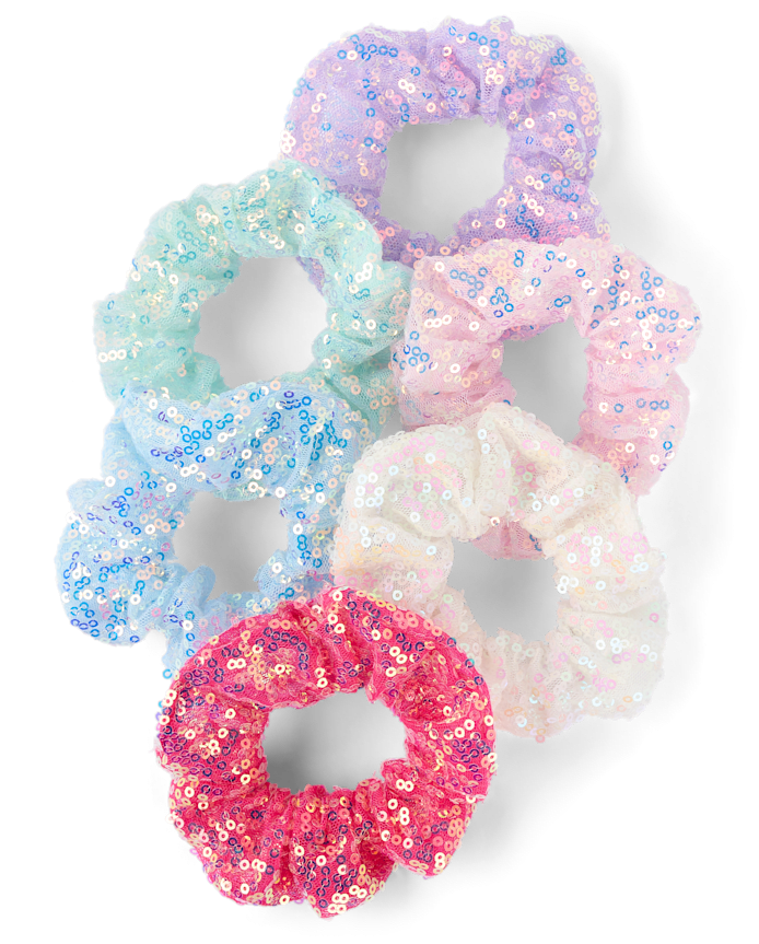 Lot de 6 chouchous à paillettes pour filles