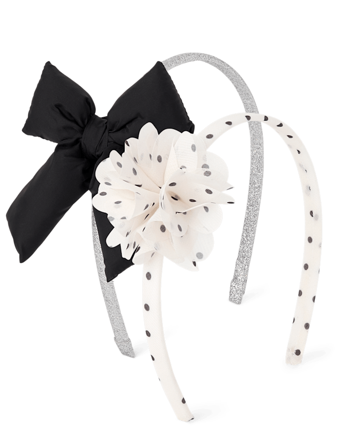 Lot de 2 bandeaux à nœud pour petites filles