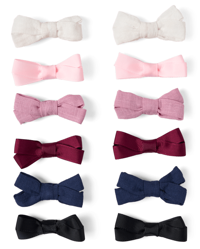 Toddler Girls Bow Hair Clip 12-Pack
