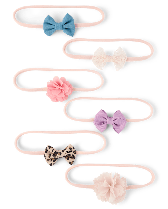 Lot de 6 bandeaux à nœud pour bébés filles