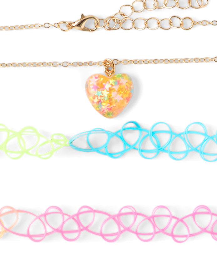 Girls Charm Choker Necklace 7-Pack