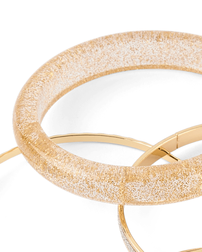 Girls Heart Bangle Bracelet 7-Pack