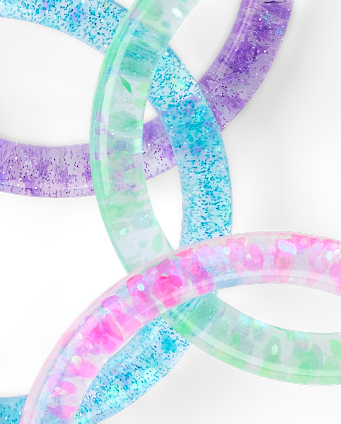 Girls Glitter Bangle Bracelet 4-Pack