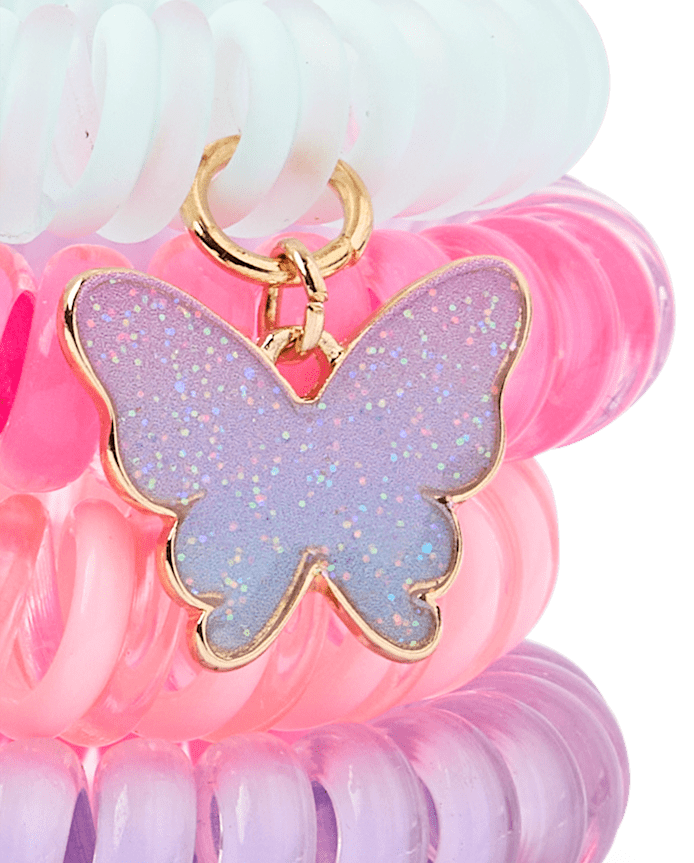 Girls Butterfly Coil Bracelet 4-Pack