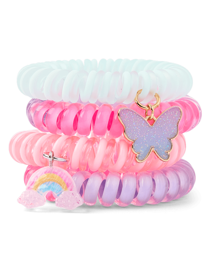 Girls Butterfly Coil Bracelet 4-Pack