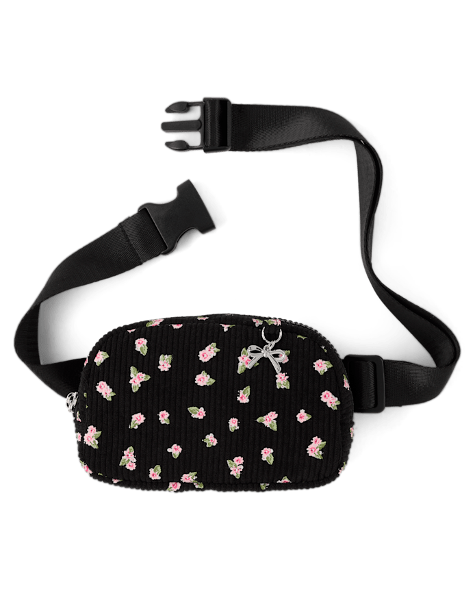 Girls Floral Corduroy Belt Bag