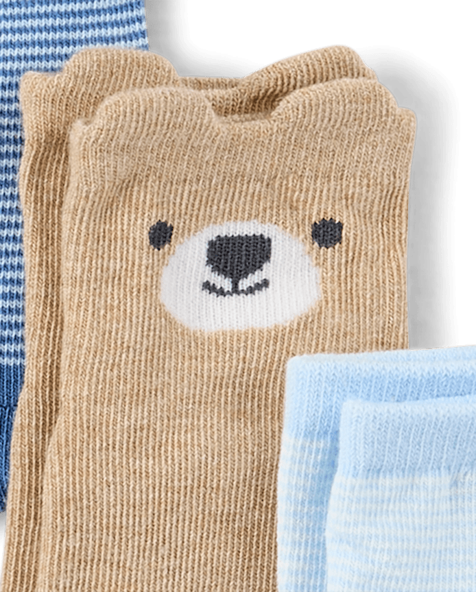 Baby Boys Bear Midi Socks 6-Pack