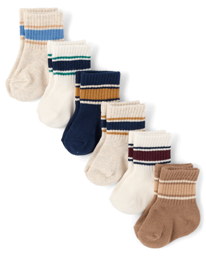 Baby Boys Striped Midi Socks 6-Pack
