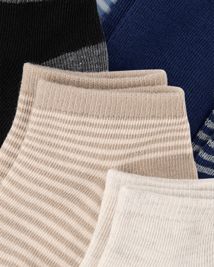 Toddler Boys Striped Ankle Socks 10-Pack