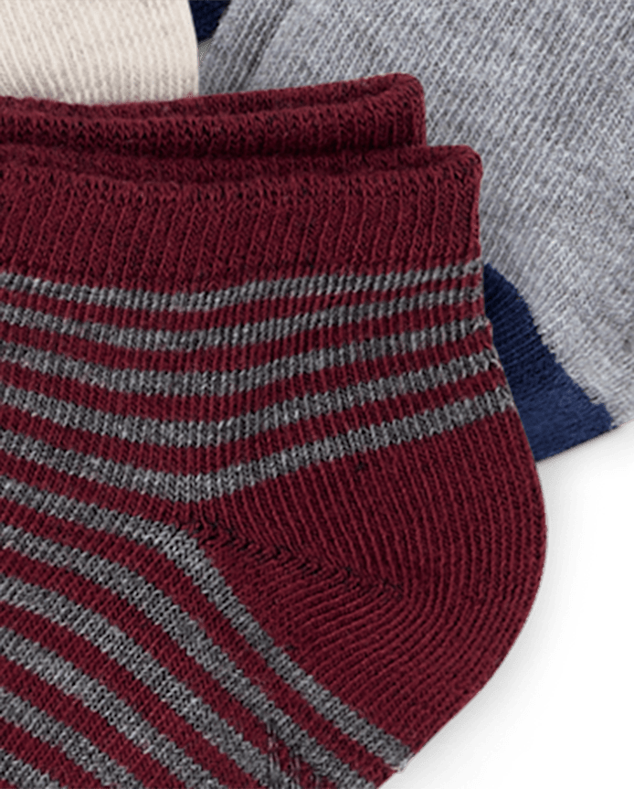 Toddler Boys Striped Ankle Socks 10-Pack