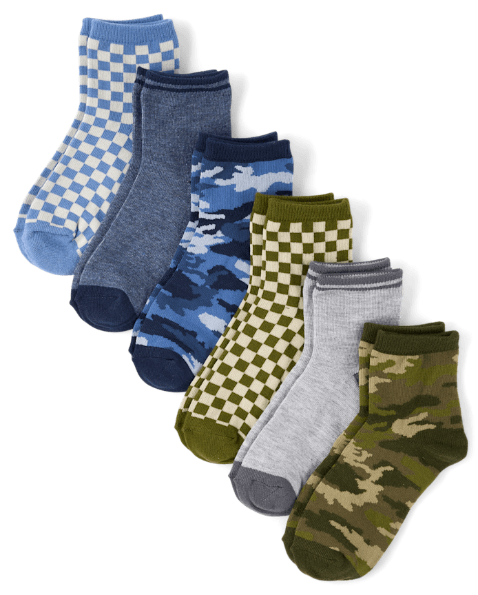 Boys Camo Midi Socks 6-Pack